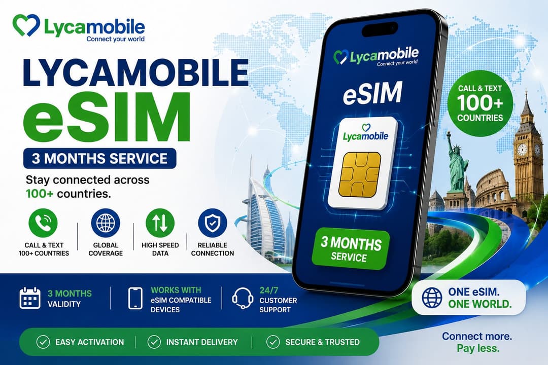 Lycamobile eSIM - 3 Months